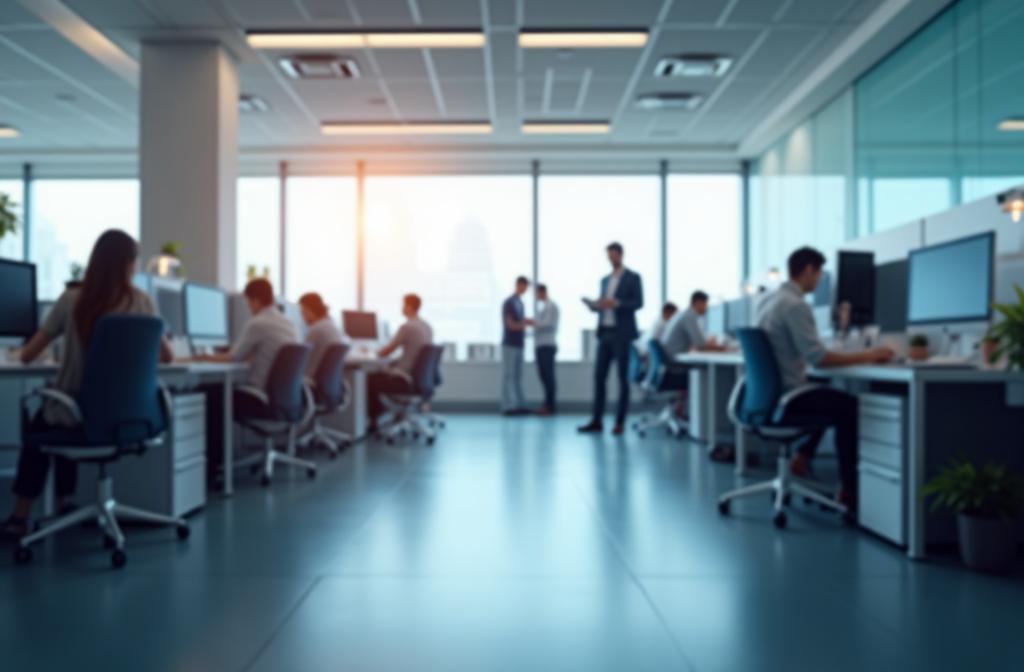 Professional office environment with modern technology